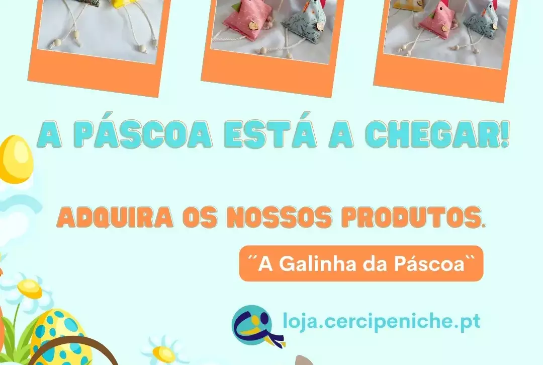 Imagem dos produtos da Páscoa, que estiveram na Loja Online