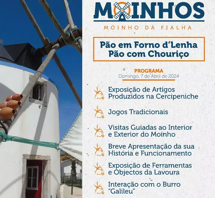 Cartaz do evento do Dia Nacional dos Moinhos