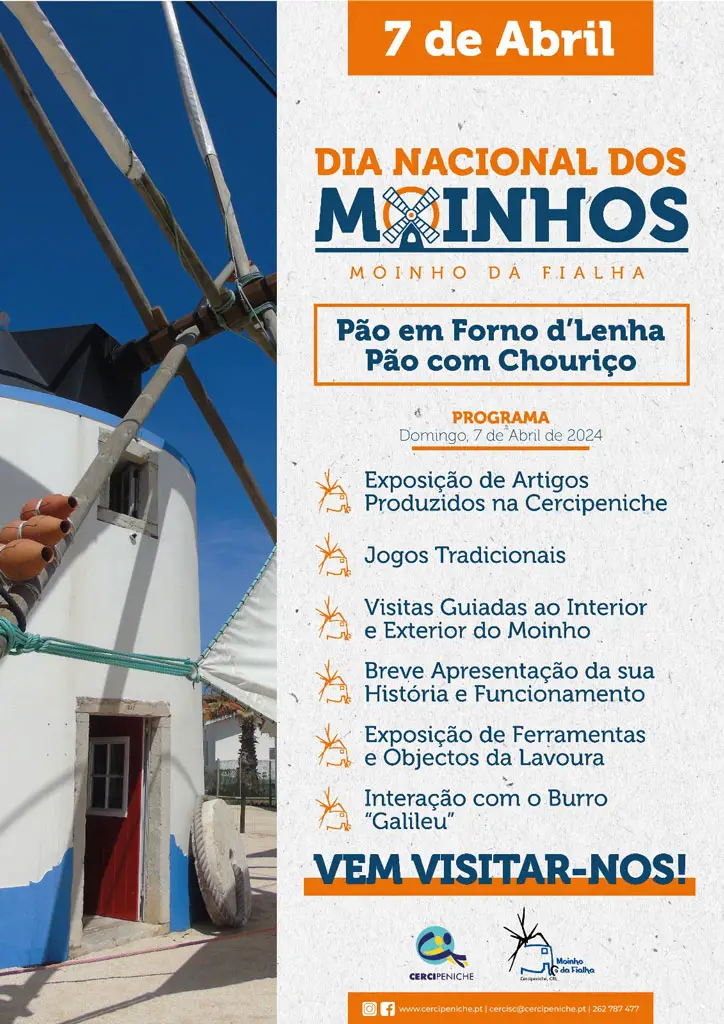 Cartaz do evento do Dia Nacional dos Moinhos