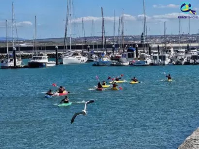 Participantes da Prova de Canoagem do Desporto Escolar do Oeste, em Peniche